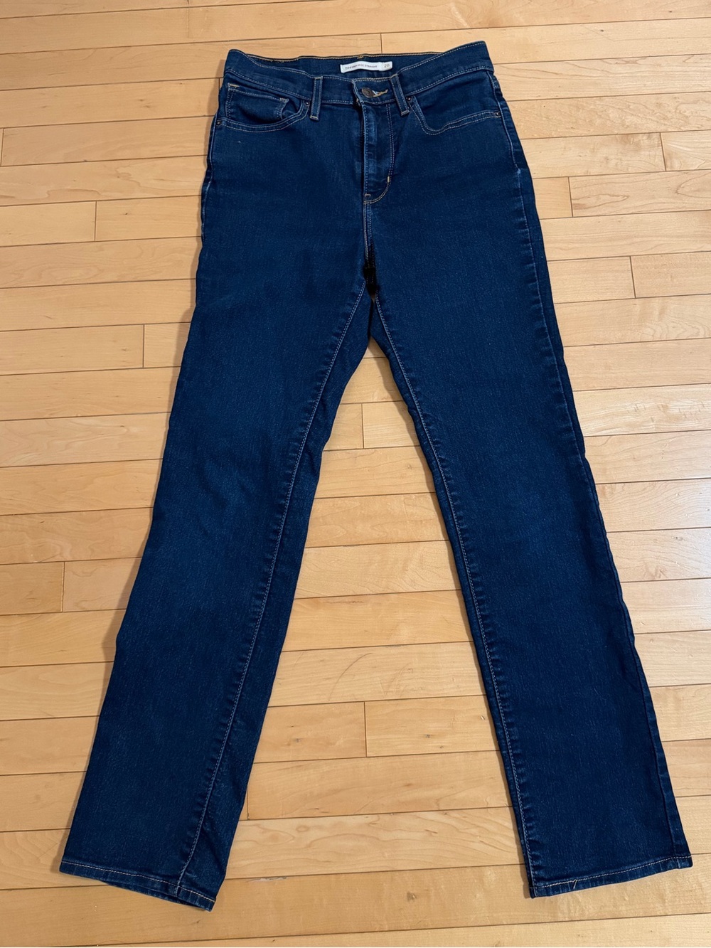 Levi’s 724 High Rise Straight Jeans Women’s Size 28 Dark Wash Stretch Denim